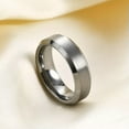 thumbnail image 3 of 4mm/6mm/8mm Tungsten Steel Wedding Band Men Womens Silver Brushed Ring Size 5-12, 3 of 9