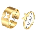 thumbnail image 4 of Paquete de 5 anillos para parejas Strade Fareast Limited Mariposa plateada, 4 of 4