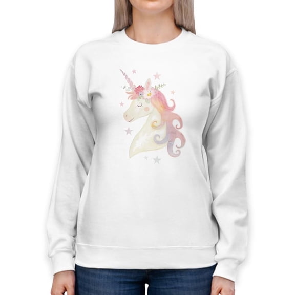 Sweet Unicorn I A Sweatshirt Women -Victoria Barnes Designs, Female Medium