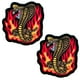 thumbnail image 1 of Cobra Parche para Motociclista Snake02 2 Parches Serpiente10x10cm Amarillo/Café Bordado Adhesivo para Planchar., 1 of 2