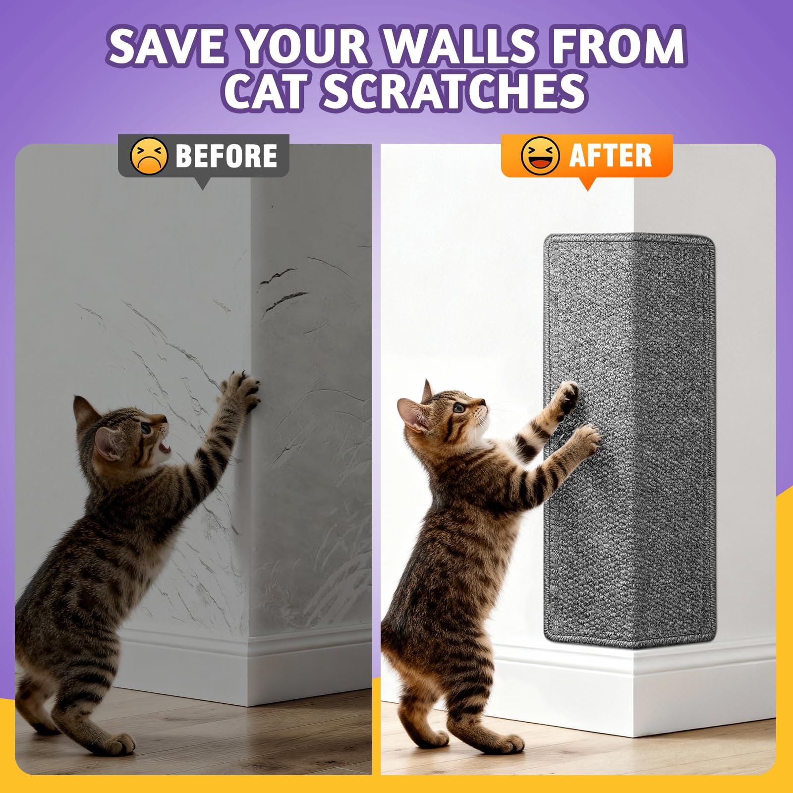 ​ Corner Cat Scratcher Wall Mounted For Indoor Cats  Pad Door Frame 19.6x9.8 Inch Anti Scratch Furniture Protector Couches And Walls​