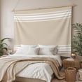 thumbnail image 3 of Beige Striped Large Tapestry for Bedroom Wall Hanging Tapestry,Farmhouse Luxurious White Stripes Modern Abstract Art Ceiling Backdrop Tapestries Poster Blanket Wall Decor for Living Room 86" x 104", 3 of 8