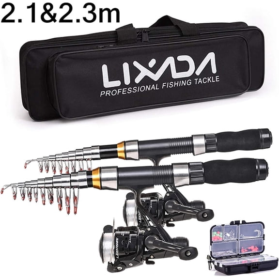 Telescopic Fishing Rod and Reel Combo Set with Tackle Box for Saltwater Freshwater