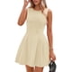 thumbnail image 1 of Vestido PRETTYGARDEN Línea A sin mangas corto beige talla L, 1 of 8