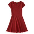 thumbnail image 1 of Aeropostale Vestido ajustado y acampanado para mujer, rojo, extra pequeño, 1 of 2