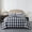 Black Plaid, variant on Plaid Comforter Set - Black White Buffalo Checkered Comforter Bedding Set for Seasons, Classic Gingham Soft Microfiber Comforter with Pillowsham