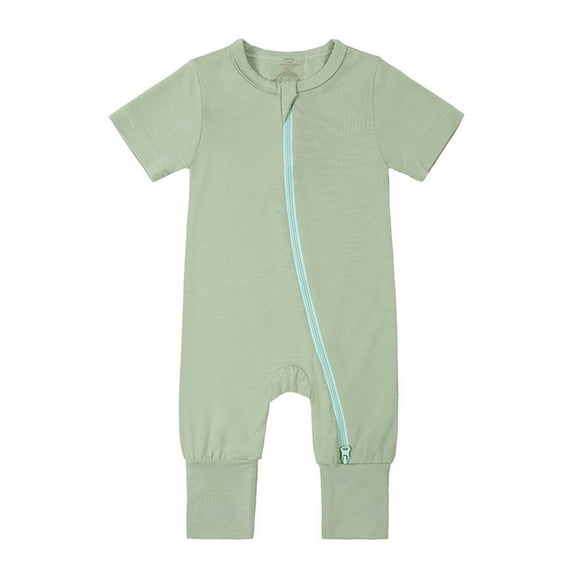 Boys Bodysuits Footless Pajamas Short Sleeve Zipper Jumpsuit Comfortable Sleepers Ideal for Daily Wear and