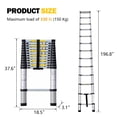 thumbnail image 3 of SogesPower 16.4 FT Telescopic Ladder,Folding,Multi Purpose Home Or RV Telescoping Ladder,Portable,Folding,Aluminum Extension Ladder with Non-Slip Feet,Silver, 3 of 6
