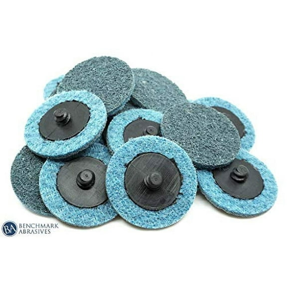 Benchmark Abrasives 2" Quick Change Nylon Surface Conditioning Discs for Sanding Polishing Paint Removal With Male R-Type Backing Use with Die Grinder - (50 Pack)(Fine)