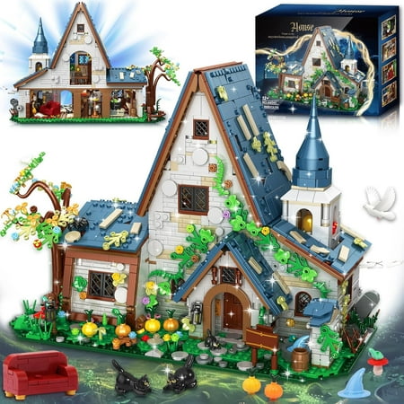 FliCineCrt Magic Stone House Building Block Set for Girl 8-12, Creator Architecture House Building Kit, Model House Toy for Kids, Gift Idea for Boys and Girls Aged 9 and Up, 2666Pcs