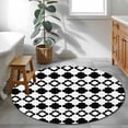 thumbnail image 4 of Bohemia Round Rug 3.3ft Washable Circle Entryway Rugs Non Slip Retro Abstract Geometric Pattern Boho Black Area Rug Indoor Floor Carpet for Bedroom Kitchen Living Room Home Office Dining Room Nursery, 4 of 8