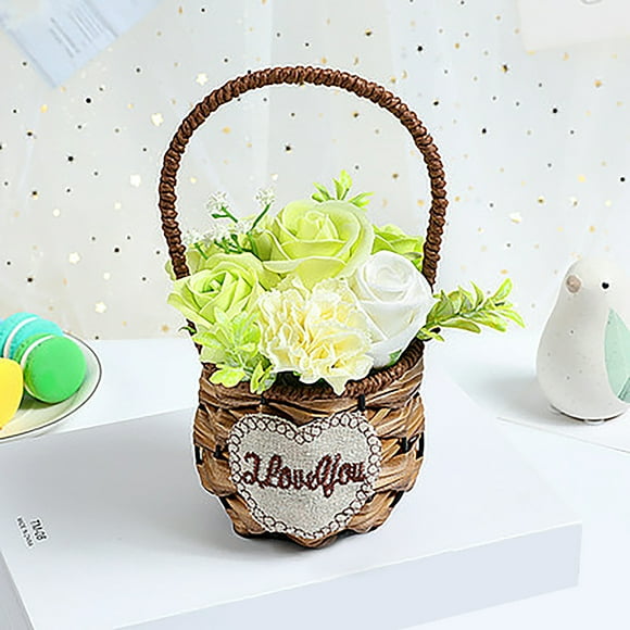 Wamans Artificial Flowers In Basket Fake Plants for Farmhouses Wedding Clearance