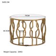 thumbnail image 3 of Mesa de centro, mesa de salón con estructura de acero dorado, mesa de sofá, mesa redonda, mesa auxiliar de salón, diseño de mármol blanco 70*46,5 cm esquí esquí Gafas de esquí, 3 of 5
