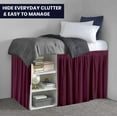 thumbnail image 4 of Dorm Bed Skirt Twin XL 54" Drop, College Dorm Room Bed Skirts Easy to Put On Twin XL Size Dust Ruffle Dorm Sized Bed Skirts, 600TC Egyptian Cotton Bed Skirt, (Wine, Twin-XL - 54" Drop), 4 of 6