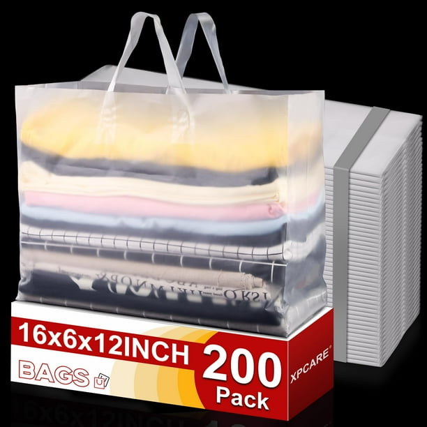 Bolsas de regalo de plástico XPCARE, paquete de 200, 40 x 15 x 30 cm, con asas