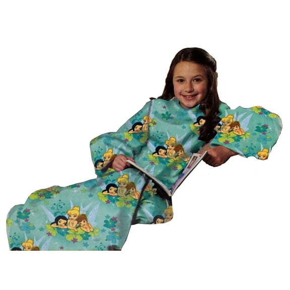 Disney's Fairies Tinkerbell Flower Party Youth Comfy Throw - The Blanket with Sleeves