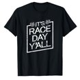 thumbnail image 1 of AALJY It's Race Day Y'all Dirt Track Racing Checkered Flag T-Shirt, 1 of 5
