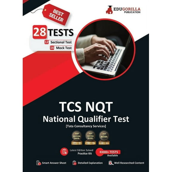TCS NQT Book 2023: National Qualifier Test - 16 Mock Tests (Part A and B) and 12 Sectional Tests (1000 Solved Questions), (Paperback)