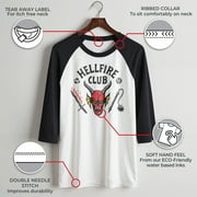 Netflix Mens Stranger Things Hellfire Club Costume Baseball Graphic T-Shirt