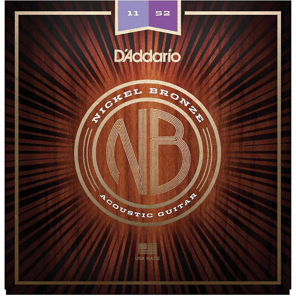 D'Addario NB1152 Nickel Bronze Custom Light Acoustic Strings 3-Pack with FREE NS Micro Headstock Tuner