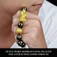 thumbnail image 3 of Feng Shui Black Obsidian Bead Bracelet Attract Wealth & Good Luck Bangle Pi Xiu, 3 of 6