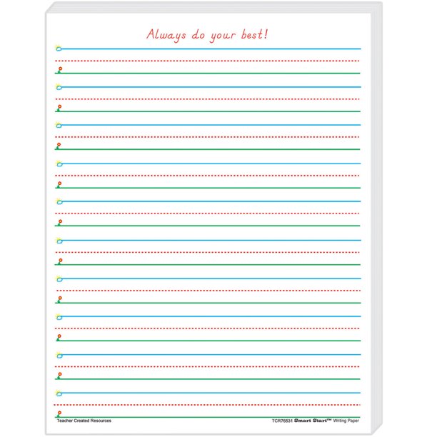 Teacher Created Resources Smart Start 12 Writing Paper 100 Sheets
