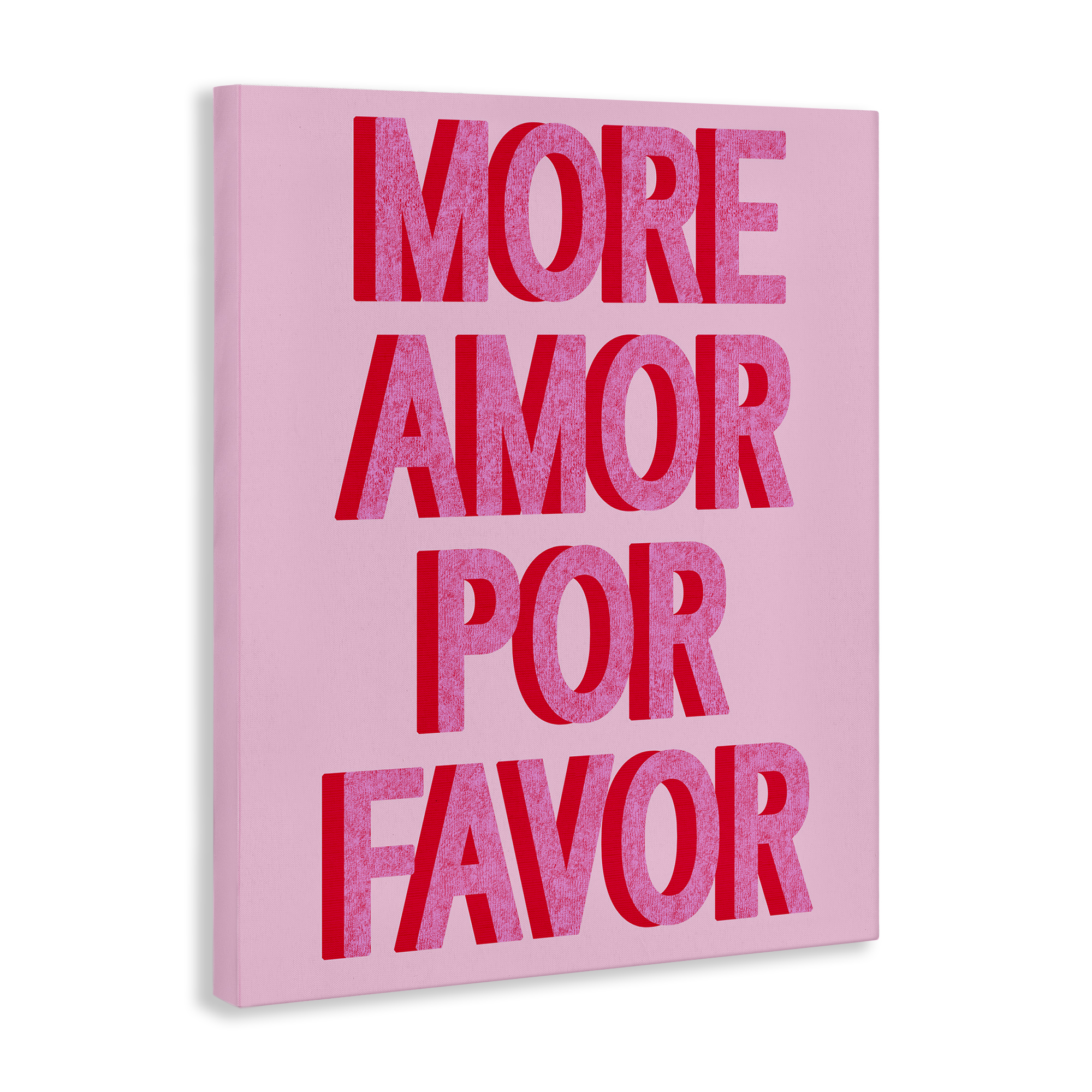 Stupell Industries Pink More Amor Typography Painting Gallery Wrapped Canvas Art Print Wall Art, 30 x 40