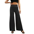 thumbnail image 1 of Doublju Women's Basic Comfy High Waist Wide Loose Leg Yoga Pajama Pants, 1 of 3