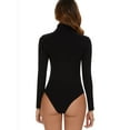 thumbnail image 4 of Vaslanda Women's Mock Turtle Neck Long Sleeve Tops Bodysuit Jumpsuit, 4 of 6
