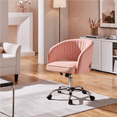 thumbnail image 3 of Alden Design Adjustable Tufted Velvet Office Chair with Barrel Back for Home Office, Pink, 3 of 10