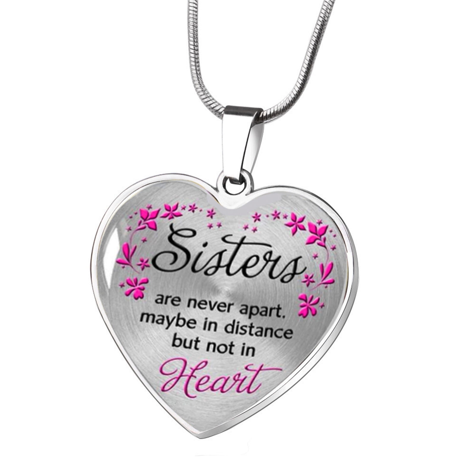 Womens Fashion Stainless Steel Love Heart Cross Pendant Chain Necklace  Daddys Little Girl  Family 