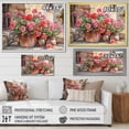 thumbnail image 4 of Designart "Sunset With Geraniums In Pottery" Geraniums Floater Framed Wall Decor, 4 of 5