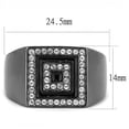 thumbnail image 2 of Anillo Color Negro Para Hombres de Acero Inoxidable Dos Cuadros, 2 of 4