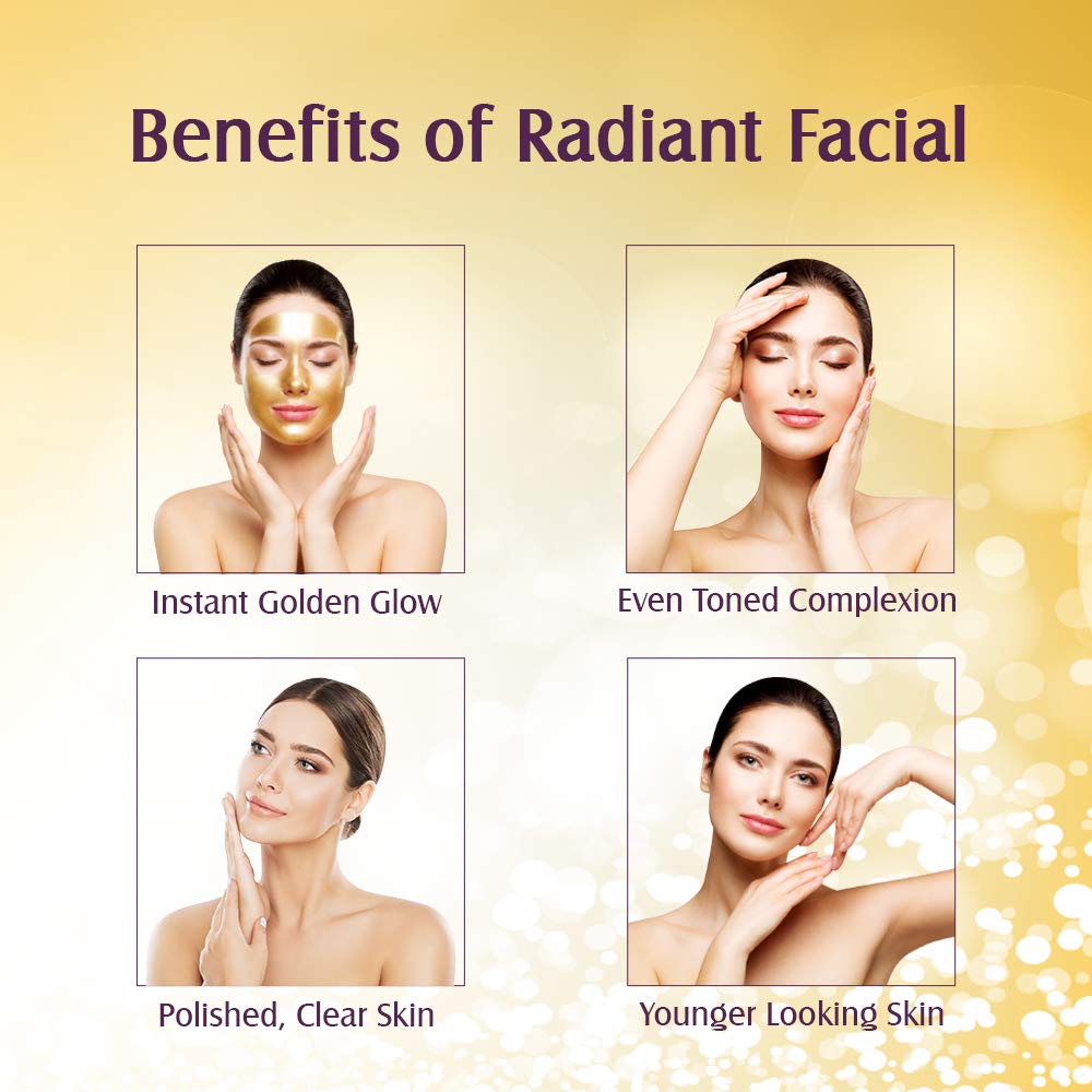 Lotus Radiant Gold Facial Kit for instant glow with 24K Pure Gold & Papaya,4 easy steps , 170g (Multiple use) - image 5 of 6