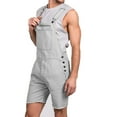 thumbnail image 2 of Dellytop Mens Solid Color Pockets Bib Overalls Romper Shorts Gray XL, 2 of 4