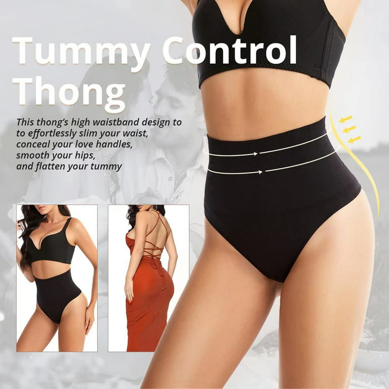 lystmrge Long Length Long Waist Trainer Body Sheer Tummy Control Underwear  For Women Firm Tummy Support Shaping Thong High Waist Shapewear Panties