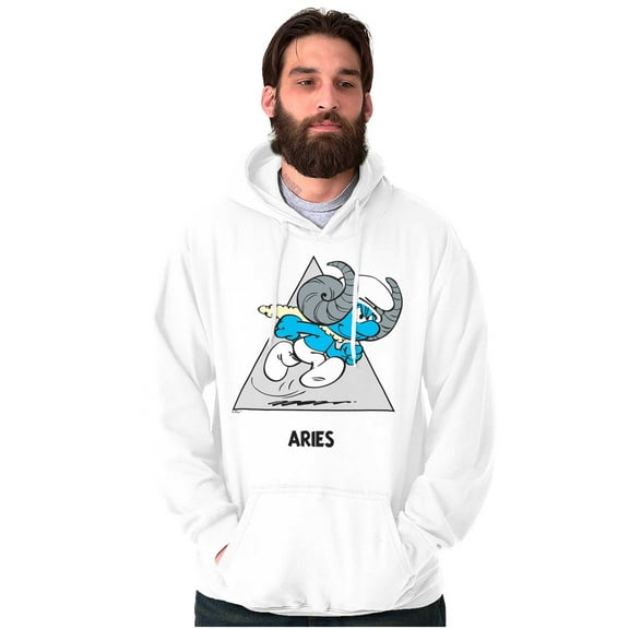 The Smurfs Aries Ram Zodiac Sign Hoodie Sweatshirt Women Men Brisco Brands S