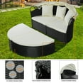 thumbnail image 2 of Costway Lit de Jour Rond à Auvent Rétractable en Osier Rotin pour Terrasse, Mobilier de Canapé, 2 of 10