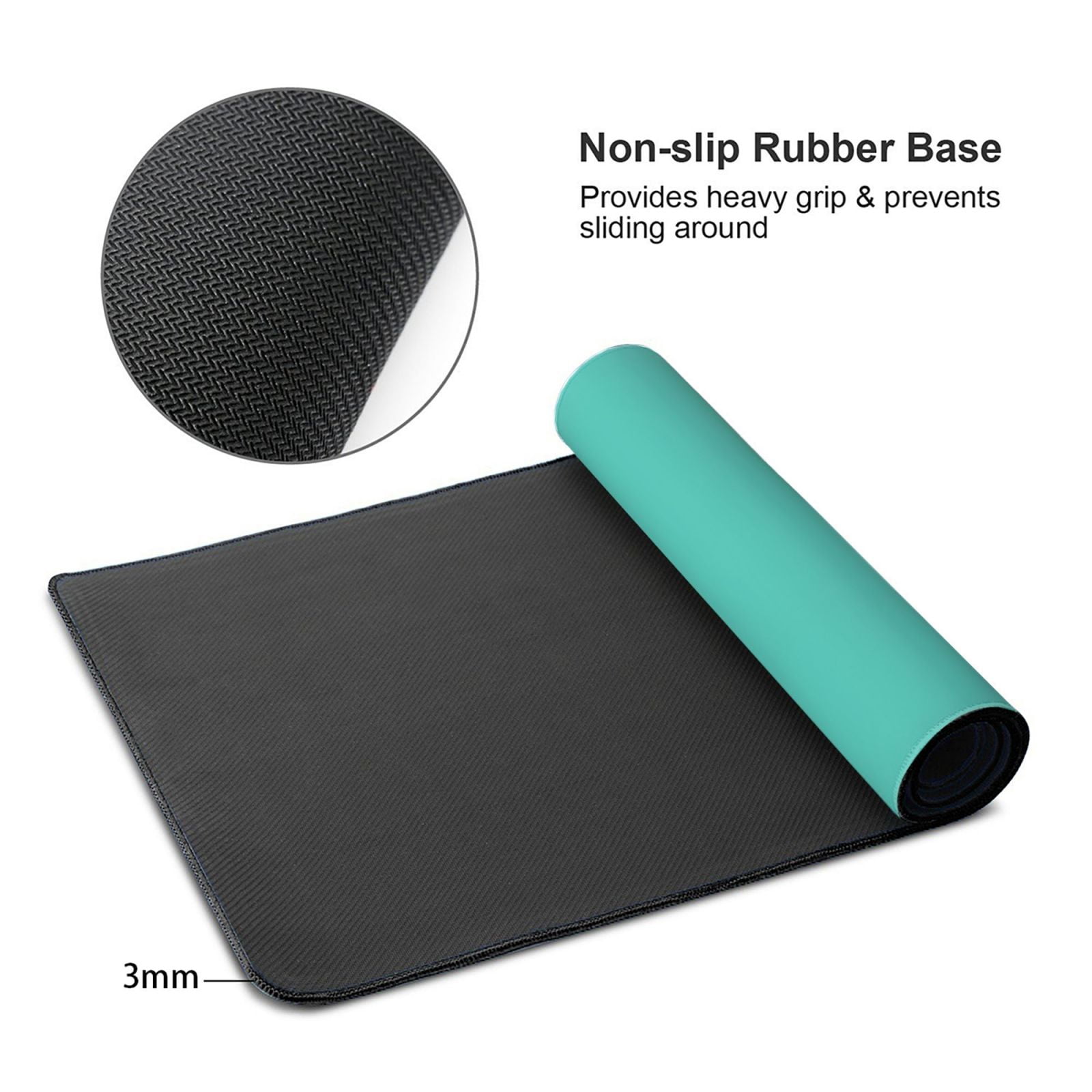 Xecao Teal Turquoise Print Large Mouse Pad, 16x35.5in Mousepad, Professional Non-Slip Rubber Base Big Mouse Pad, Mouse Pad for Gaming & Office Full Desk Mouse Pad