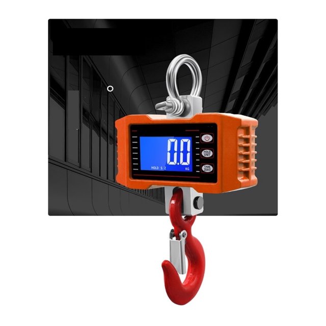 Balance Suspendue Numérique 1000Kg/500Kg, Balance de Grue Portable Robuste, Balance de Grue avec Rétroéclairage LCD, Crochet Industriel, Facile à Installer
