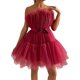 thumbnail image 4 of Vestido de tul para mujer, vestido corto sin mangas, vestido de fiesta de princesa de malla sólida sin mangas, 4 of 4