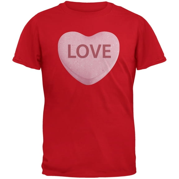 Pink Love Candy Heart Red Youth T-Shirt - Youth Large