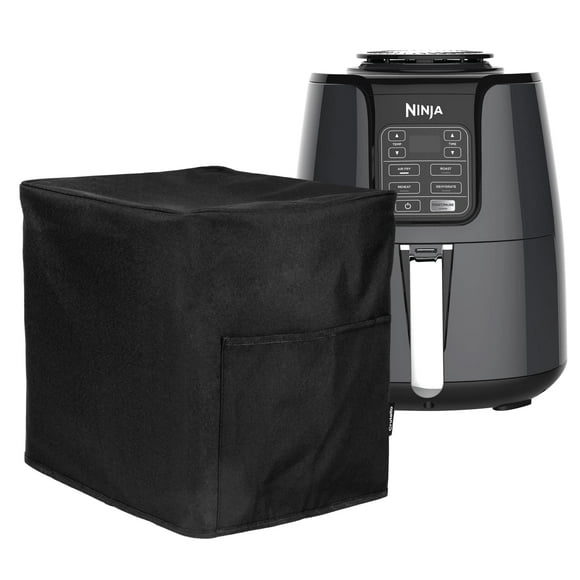 Crutello Funda para freidora de aire con bolsillos de almacenamiento para freidora de 5,5 cuartos, cubiertas selladas para freidora de aire, cubiertas antipolvo para electrodomésticos pequeños, negro,