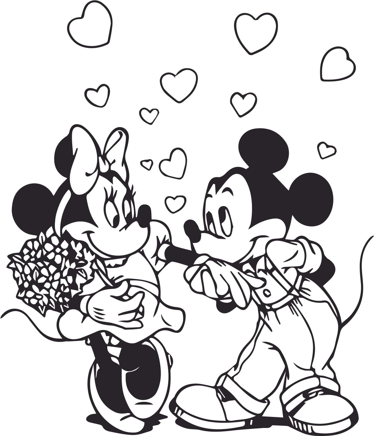 Mickey mouse valentines day coloring pages