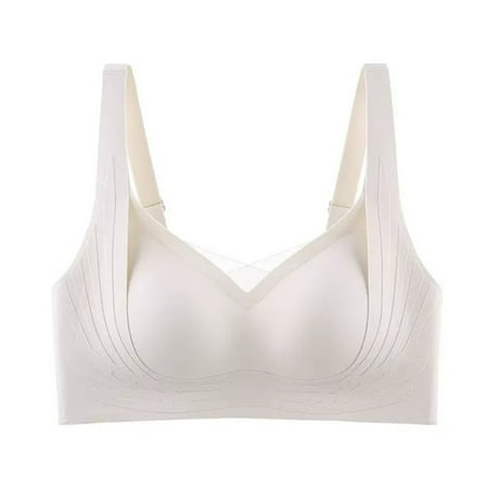 Wireless Women s Bra Underwear Women S Wide Straps Without Ring Gathered To Collect Side Breasts Large Size Tank Top Non Marking Bra  Women s Bra L