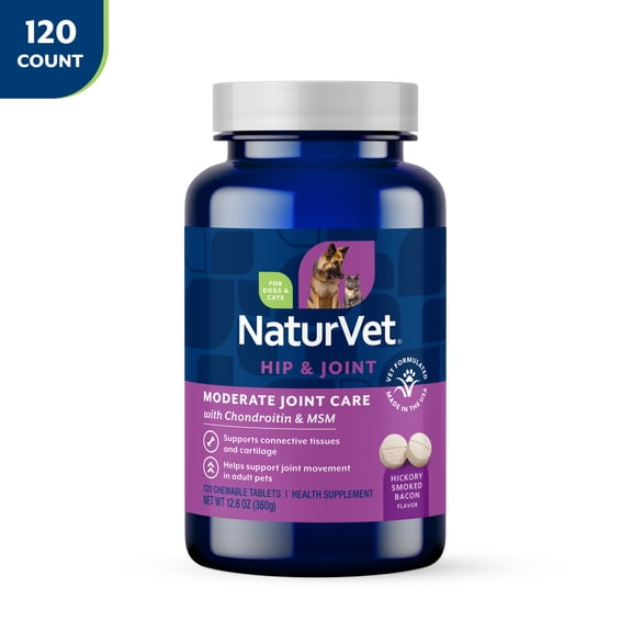 NaturVet Joint Care Supplement For Dogs, Glucosamine DS Plus Level 2, Time Released Chewable Tablets