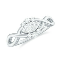 Rosec Jewels Marquise Shape Diamond Infinity Promise Ring for Women - HI-SI Grade, 14K White Gold, US 10.00