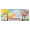 thumbnail image 1 of Landscape Kitchen Mat, Hand Drawn Watercolor Autumn Park Trees Shrubs Bench and Lanterns Nature Art, Plush Decorative Kitchen Mat with Non Slip Backing, 47" X 19", Multicolor, by Ambesonne, 1 of 1