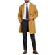 thumbnail image 2 of Abrigo acolchado de invierno INSPIRE CHIC para hombres, abrigo de doble botonadura, color sólido, abrigo largo de negocios, talla S, caqui, 2 of 5