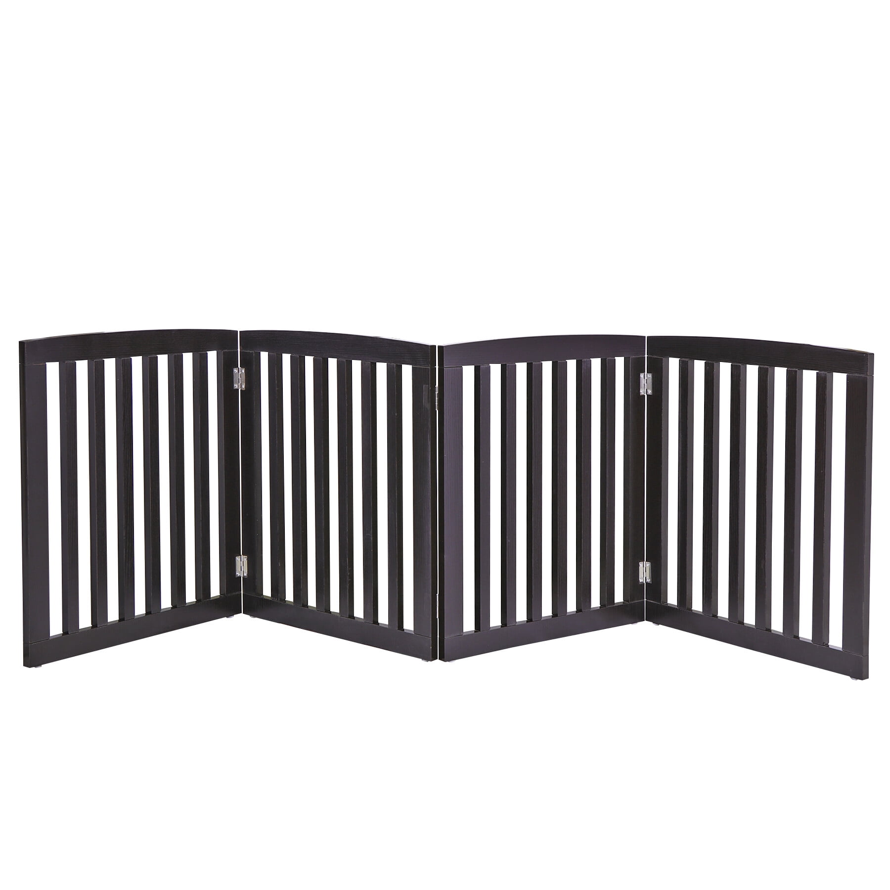 HomGarden 24'' Height Pet Dog Gate Folding 4 Panels for Doorways, Stairs - Brown
